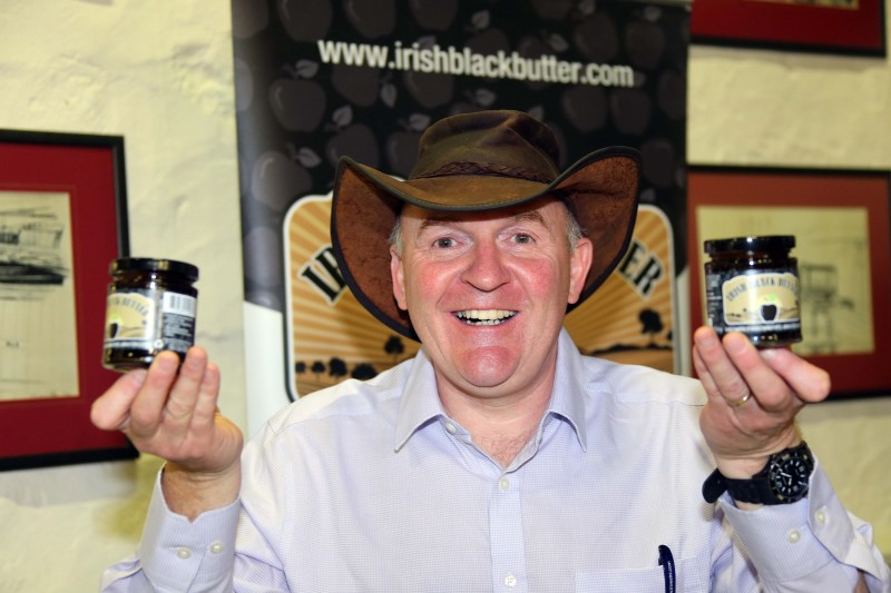 Alastair Bell shows of his Irish Black Butter at the Meet The Maker event organised by Causeway Coast and Glens Borough Council's Tourism Team as part of Taste Causeway, a nine-day food celebration across the destination.